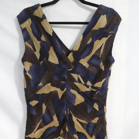 JONES NEW YORK | size 12 | Gorgeous Colorful Sleeveless Silk V-Neck Dress | NWOT - Picture 6 of 15